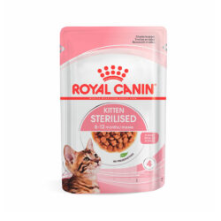 Ração Úmida Royal Canin Sachê Pedaços ao Molho Filhotes Castrados Kitten Sterilised para Gatos Filhotes Castrados de Até 12 Meses 85 g